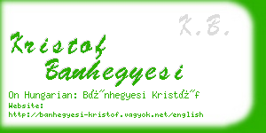 kristof banhegyesi business card